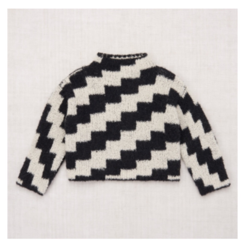 NWT Misha & Puff Boucle Pullover in Licorice Ziggy Sz 6y
